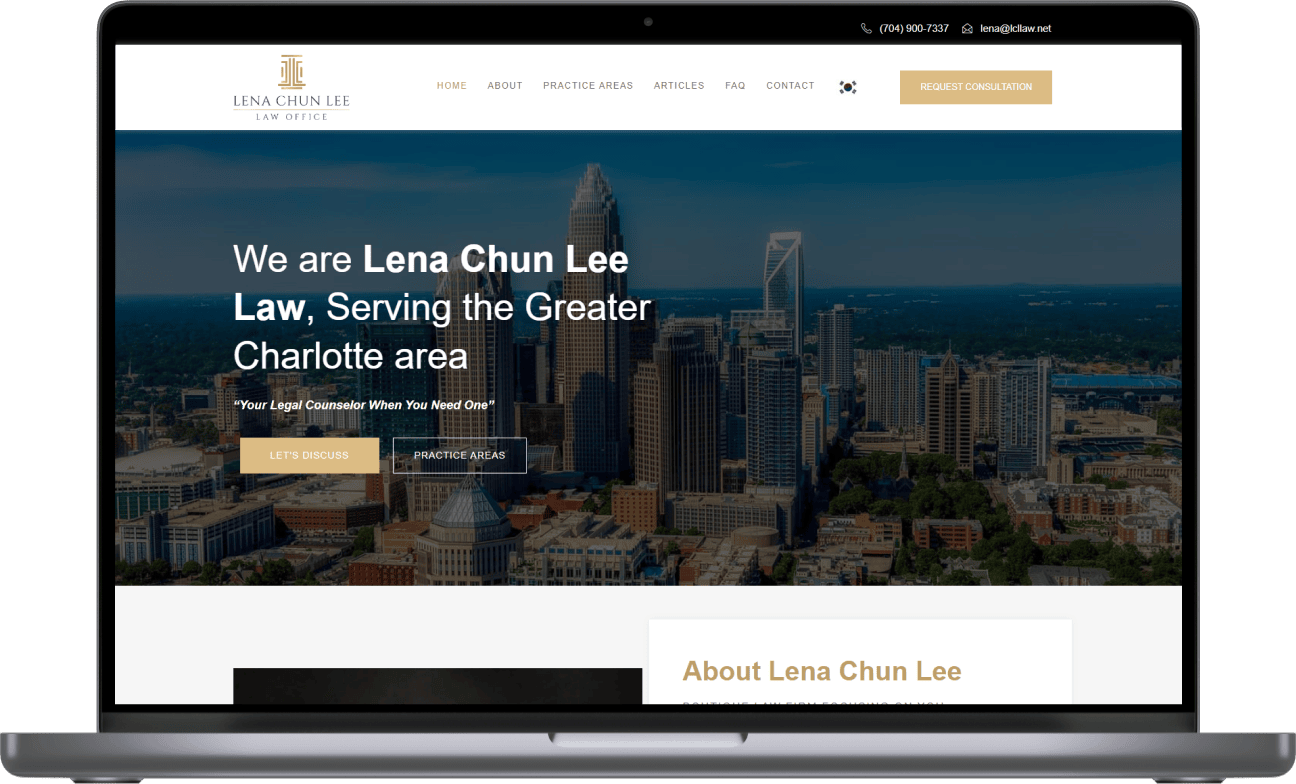 Lena Chun Lee Law Website Mockup
