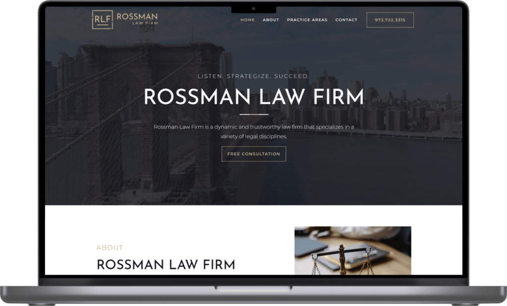 rossman law firm website mockup