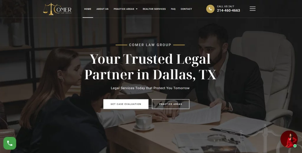 Comer law group Dallas Texas website for attorney