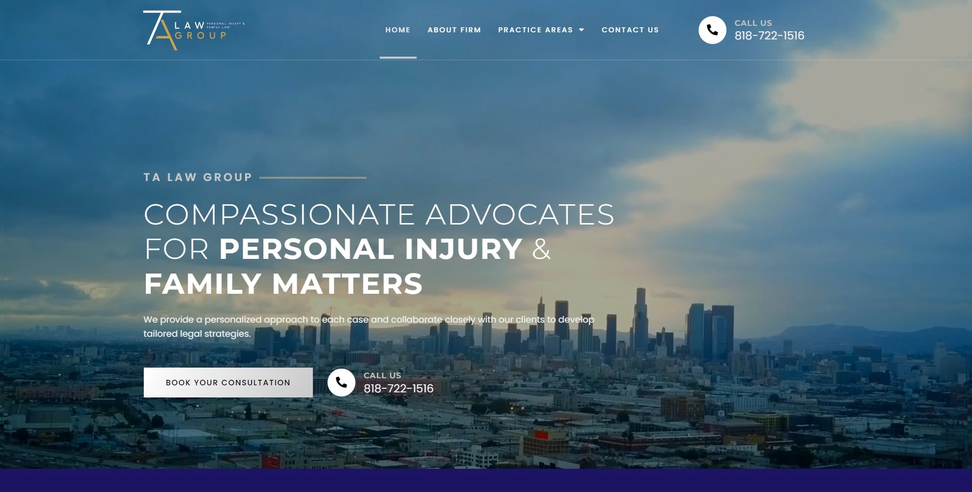 TA Legal Services California law firm website design for lawyer