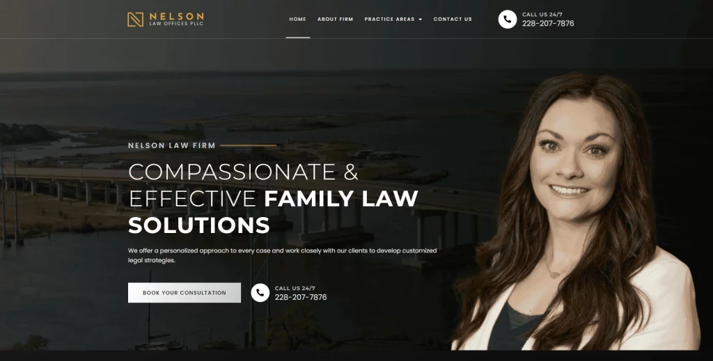 Nelson law firm attorney website deisgn