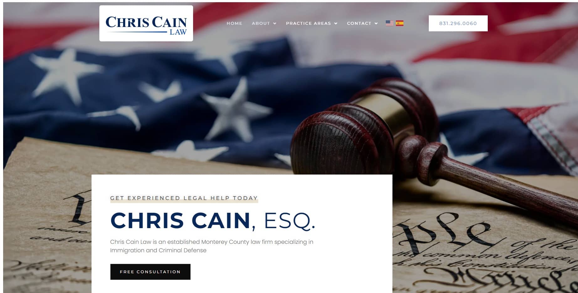 Chris cain California attorney website design